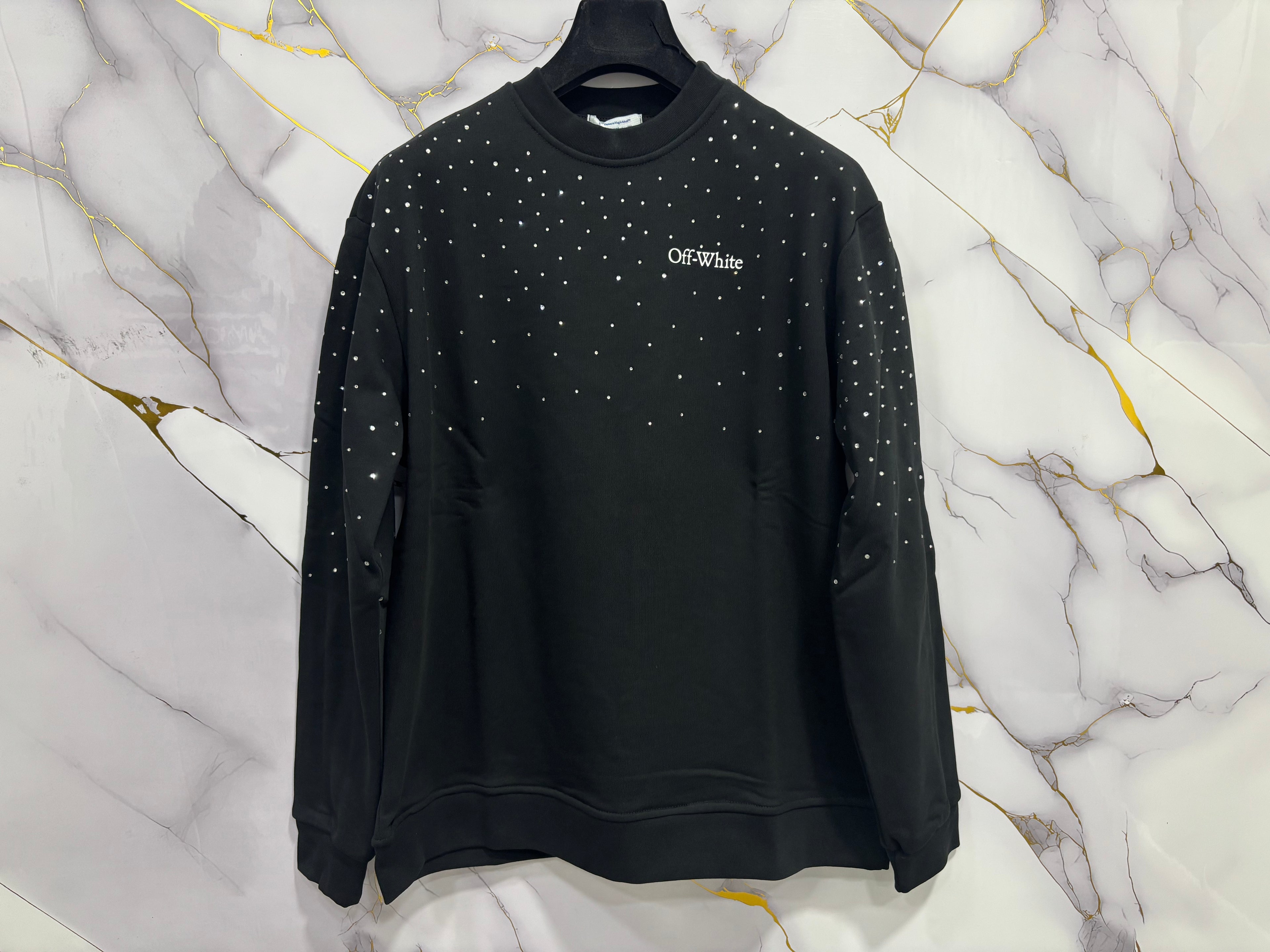 FELPA OFF-WHITE BRILLANTINATA