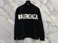 FELPA BALENCIAGA SCOCH black sweatshirt featuring bold white BALENCIAGA logo on chest.