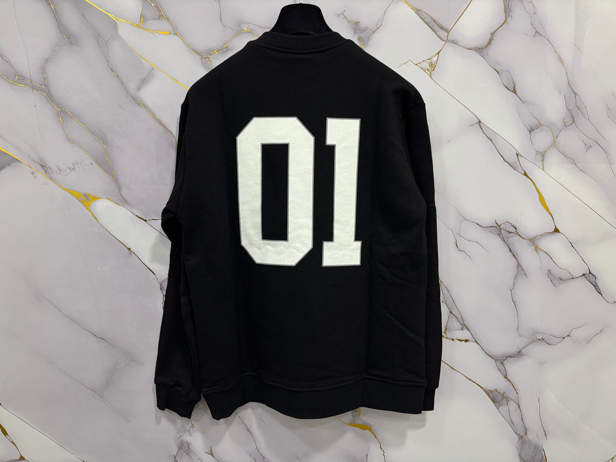 FELPA BALENCIAGA 01 black sweatshirt with bold white 01 number on the back