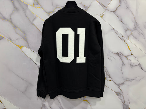 FELPA BALENCIAGA 01 black sweatshirt with bold white 01 number on the back