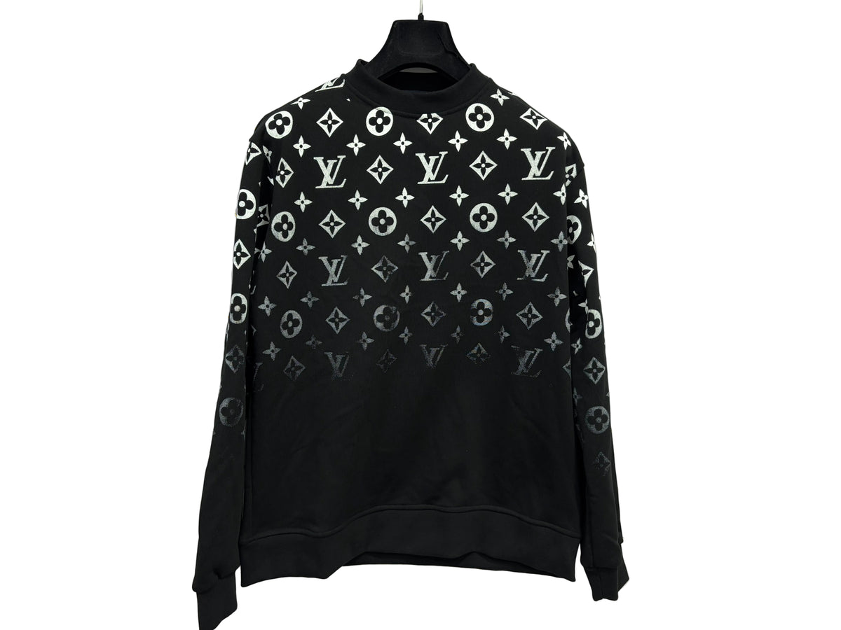 FELPA LV OLOGRAMMA black sweatshirt featuring iconic LV pattern design